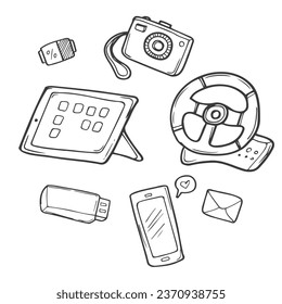 Hand drawn vector doodles Gadgets