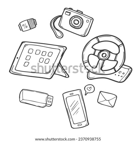 Hand drawn vector doodles Gadgets