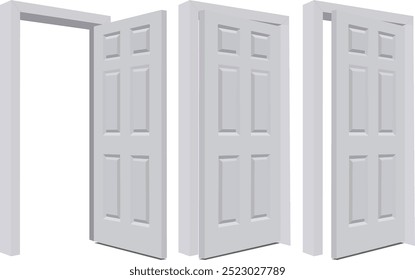 Dibujo de la puerta de Vector dibujado a mano en el fondo blanco