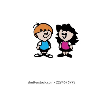 niños de dibujo vectorial dibujado a mano