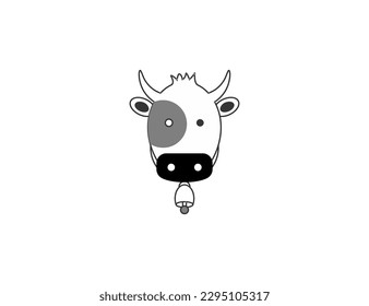 vaca de dibujo vectorial dibujado a mano