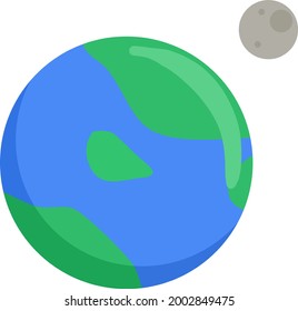 Hand drawn vector with Earth and moon.