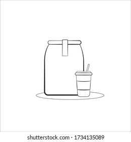 Hand drawn vector eat. Doodle style illustration. Black outline isolated on white. Design for greeting cards, scrapbooking, textile, wrapping paper, cafe or restaurant menu, food infographic