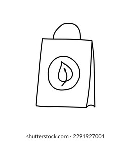 Hand drawn vector eco bag. Isolated on white background