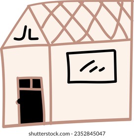 hand drawn vector element illustration childish simple house