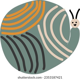 ilustración de elemento vector dibujado a mano caracol infantil