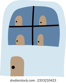 hand drawn vector element illustration childish home