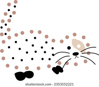 hand drawn vector element illustration childish cute cat