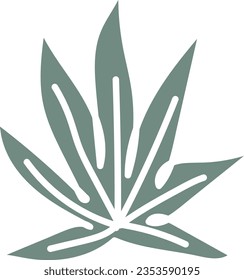 hand drawn vector element illustration SIMPLE BOTANICAL LEAVES