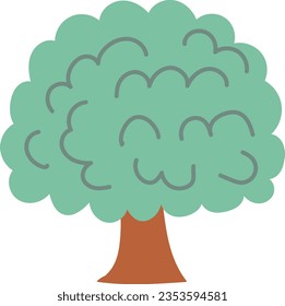 hand drawn vector element illustration childish tree