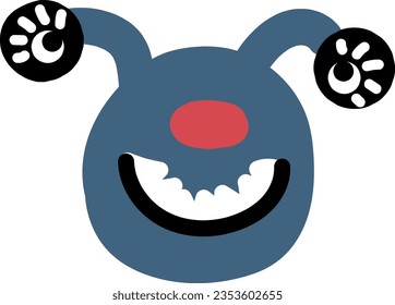 handgezeichnete Vektorgrafik kindlicher süßer Monster