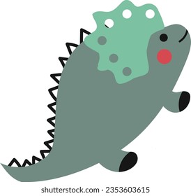 hand drawn vector element illustration childish cute dinosaurs