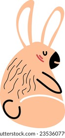 hand drawn vector element illustration childish cute rabbit