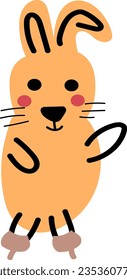 hand drawn vector element illustration childish cute rabbit