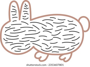 hand drawn vector element illustration childish cute rabbit