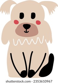 hand drawn vector element illustration childish cute dog