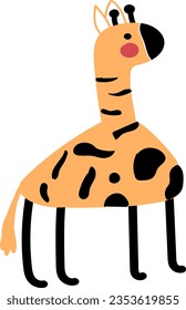 hand drawn vector element illustration childish girrafe
