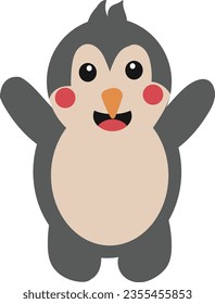 hand drawn vector element illustration childish cute penguin
