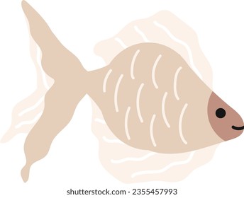 hand drawn vector element illustration childish cute fish