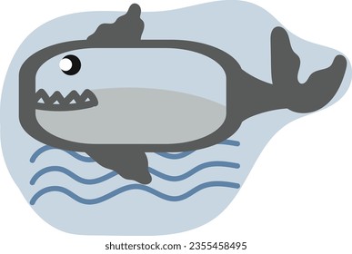 hand drawn vector element illustration childish cute shark
