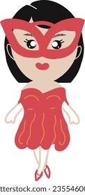 hand drawn vector element illustration childish cute girl