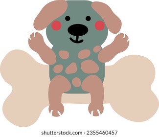 hand drawn vector element illustration childish cute dog