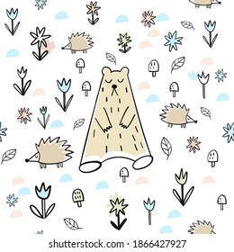 Hand drawn vector elements for fabric, cover, postcard, poster