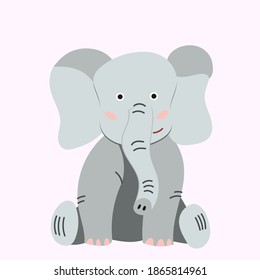 hand drawn vector elephant isolated on white background