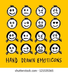 Hand drawn vector emotions.