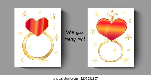 hand drawn vector engagement ring with diamonds
