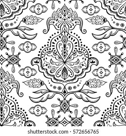 Hand drawn vector ethnic ornamental seamless pattern texture