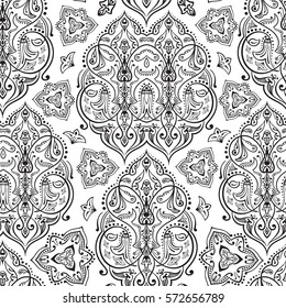 Hand drawn vector ethnic ornamental seamless pattern texture