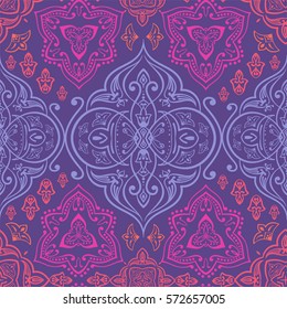 Hand drawn vector ethnic ornamental seamless pattern texture