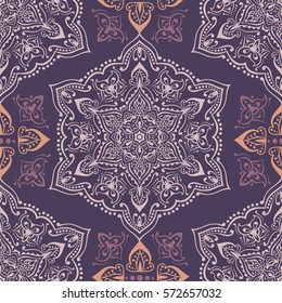 Hand drawn vector ethnic ornamental seamless pattern texture