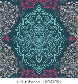 Hand drawn vector ethnic ornamental seamless pattern texture