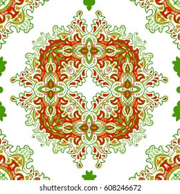 Hand drawn vector ethnic ornamental seamless pattern