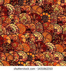 hand drawn vector ethnic seamless pattern