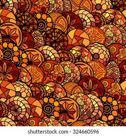hand drawn vector ethnic seamless pattern