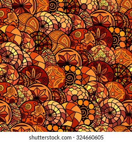 hand drawn vector ethnic seamless pattern
