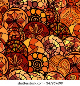hand drawn vector ethnic seamless pattern