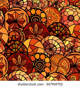 hand drawn vector ethnic seamless pattern