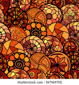 hand drawn vector ethnic seamless pattern