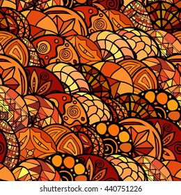 hand drawn vector ethnic seamless pattern