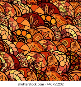 hand drawn vector ethnic seamless pattern
