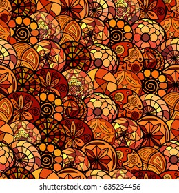 hand drawn vector ethnic seamless pattern