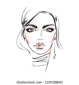 Hand Drawn Vector Fashion Illustration Beautiful Stock Vector (Royalty ...