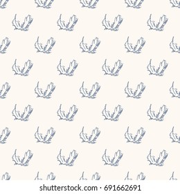 Hand drawn vector feather seamless pattern. Sketched background. Fabric, fashion, wallpaper, wrapping texture