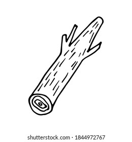 Hand drawn vector firewood clipart. Isolated on white background drawing for prints, poster, cute stationery, travel design. High quality illustration