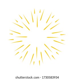 Hand drawn vector fireworks.  Vintage hipster banners, insignias, radial sunbusrt. 