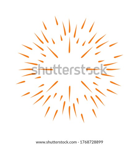 Hand drawn vector fireworks.  Vintage hipster banners, insignias, radial sunbusrt. 